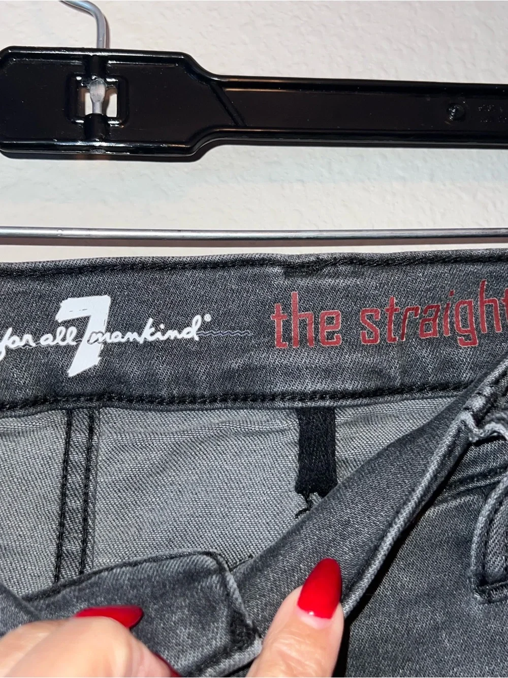 7 For All Mankind Straight Black Jeans 40 Y2K Indie Sleaze Designer Denim 2010’s